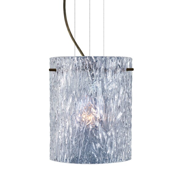 Besa Lighting Tamburo 8 Cable Pendant, Clear Stone, Bronze Finish, 1x11W LED 1KG-400600-LED-BR - main